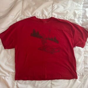 American Eagle Cropped Christmas Tee